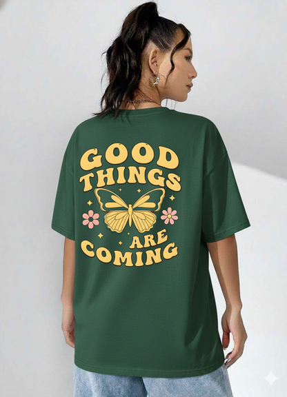 😊Good Things Are Coming❤️✌️-Unisex Oversized Classic T-Shirt