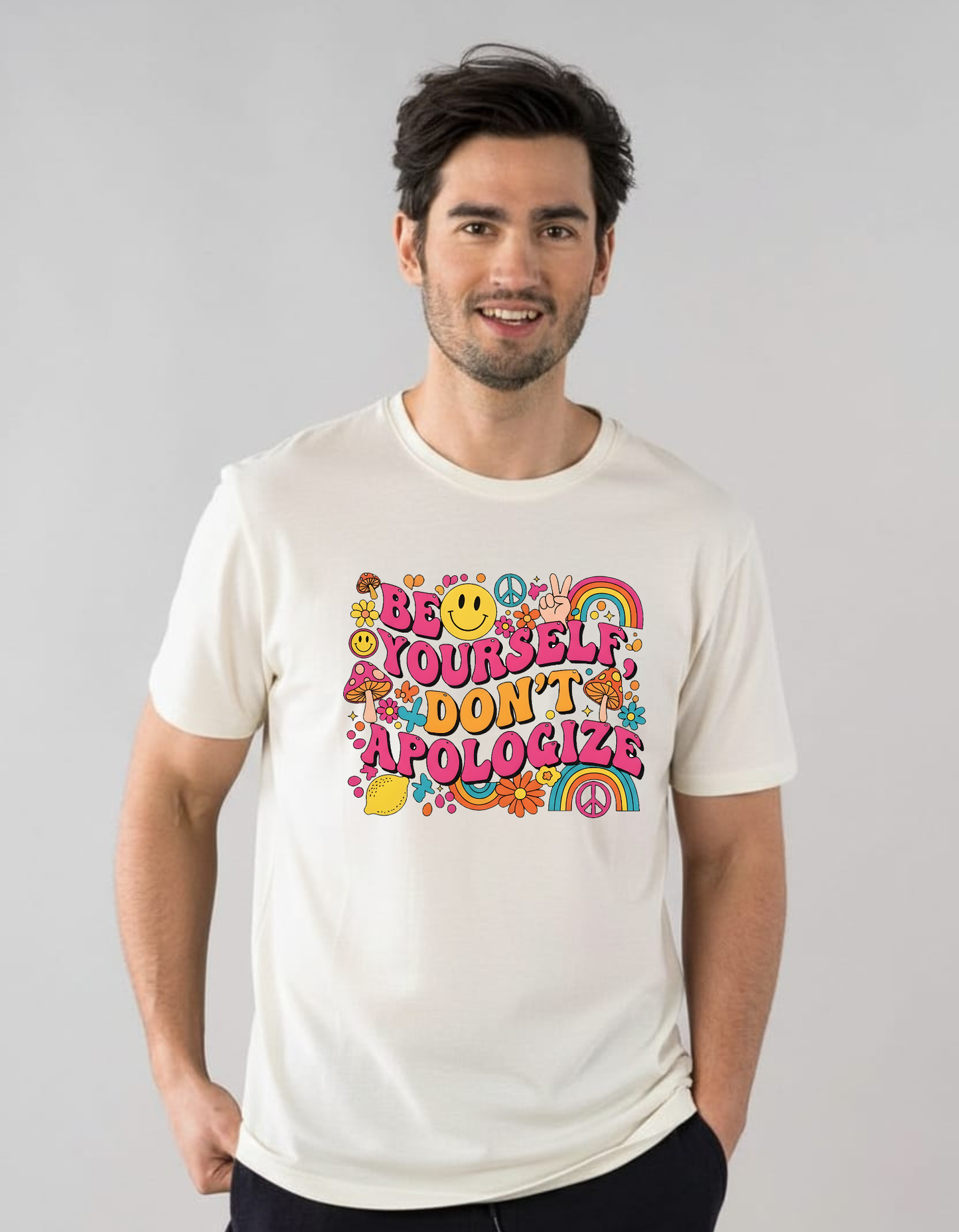 Be Yourself Don't Apologize☮️💫 Classic Daily Wear Tshirt