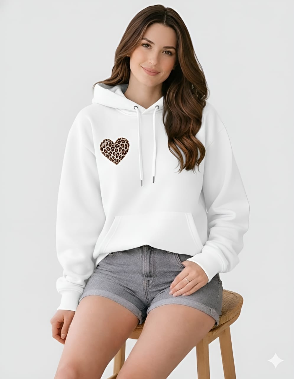Leopard Heart Unisex Oversized Hoodie