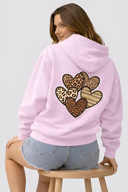 Leopard Heart Unisex Oversized Hoodie