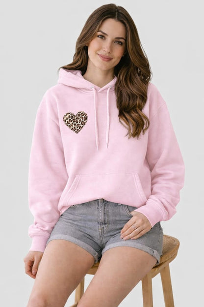 Leopard Heart Unisex Oversized Hoodie
